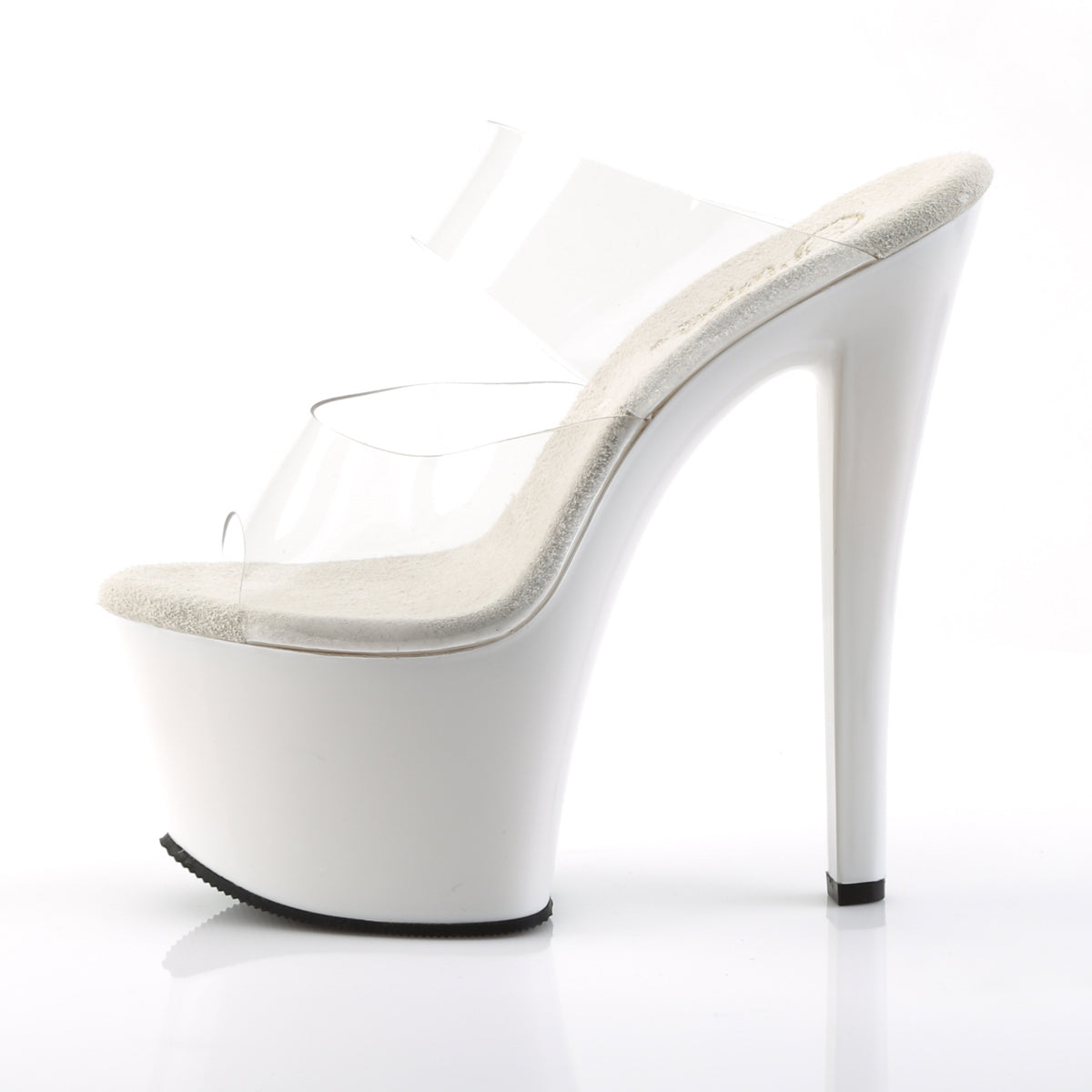 SKY-302 Pleaser Clear/White Platform Shoes [Pole Dancing Shoes]