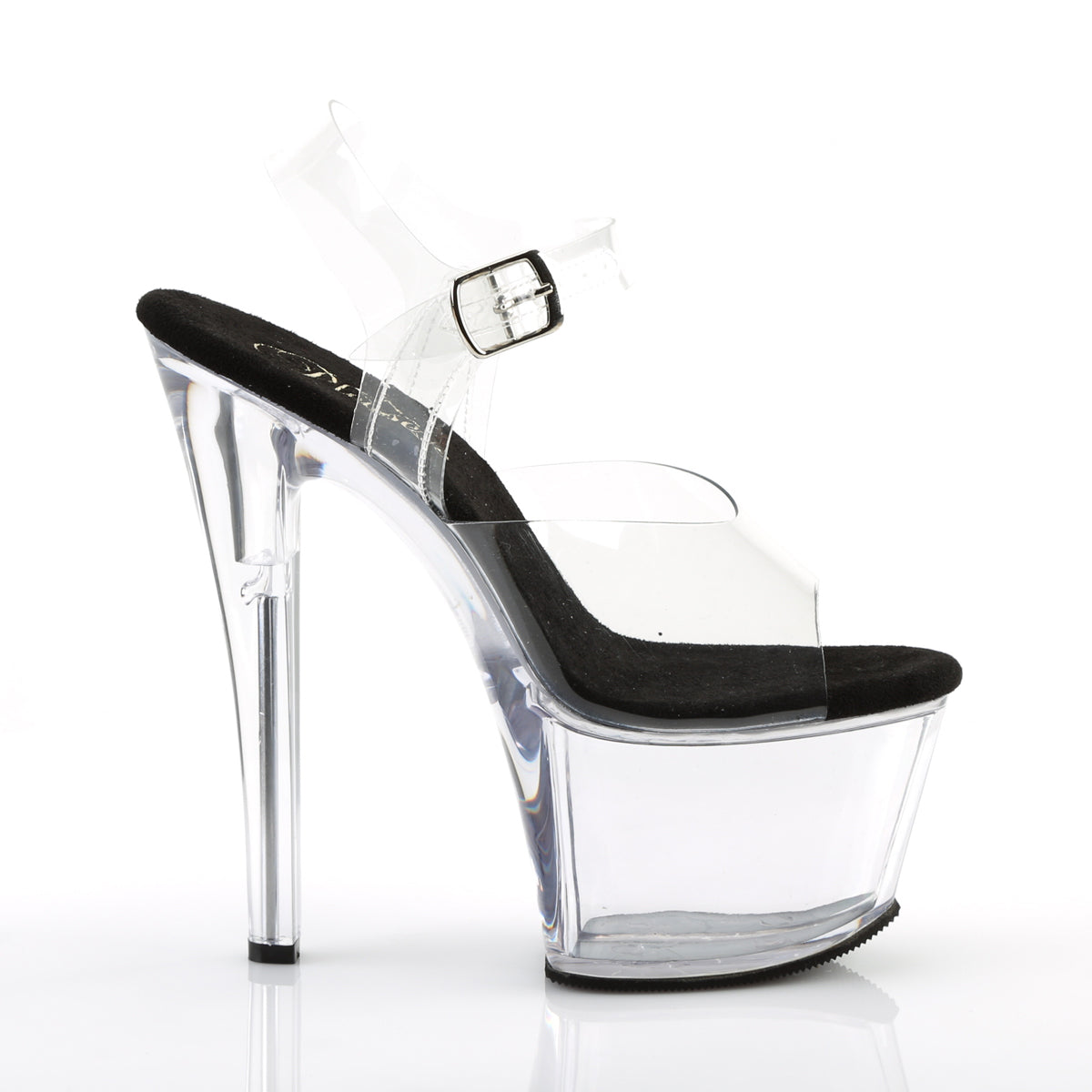 SKY-308 Pleaser Clear-Black/Clear Platform Shoes [Pole Dancing Shoes]