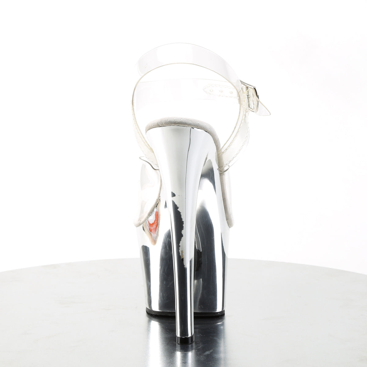 SKY-308 Pleaser Clear/Silver Chrome Platform Shoes [Pole Dancing Shoes]