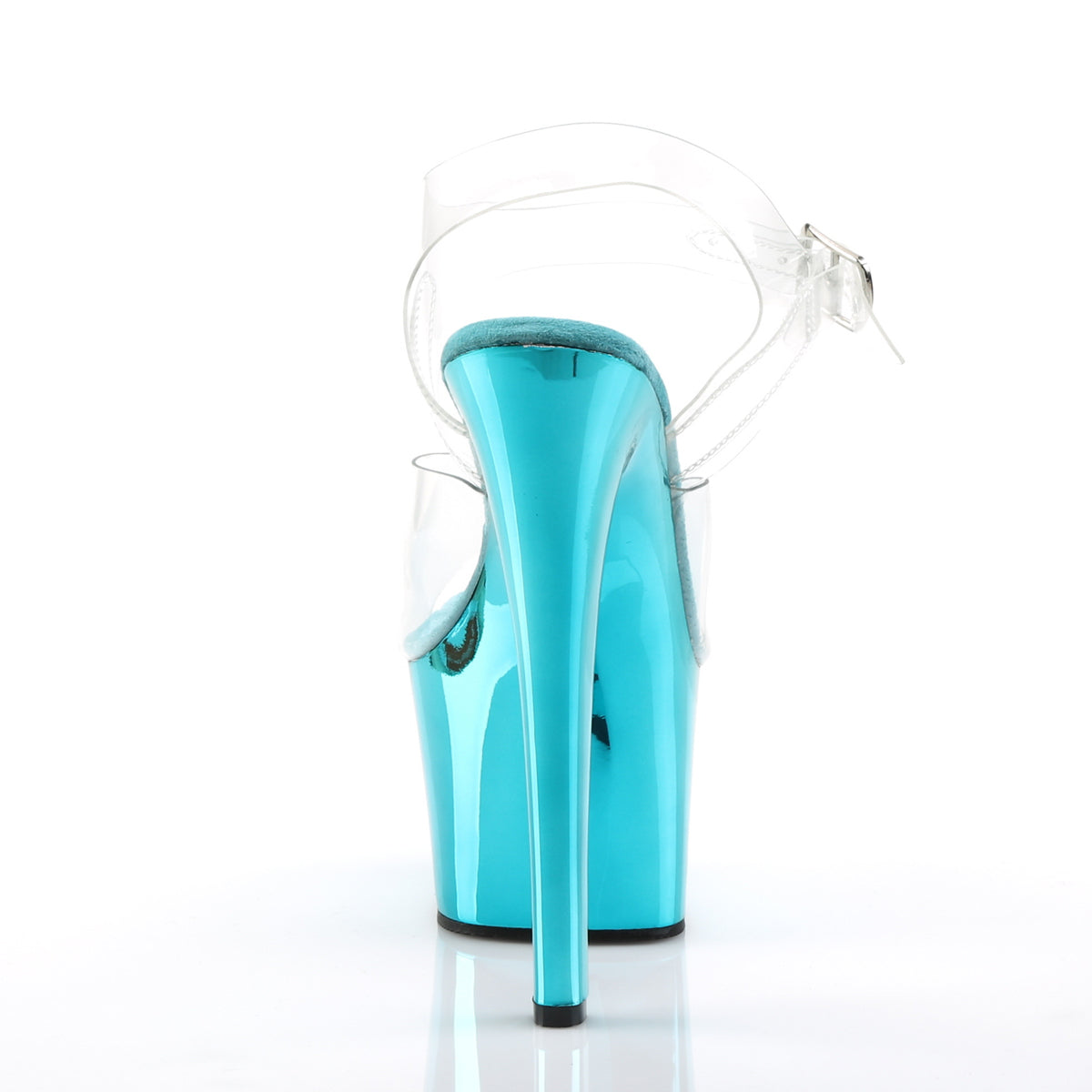 SKY-308 Pleaser Clear/Turquoise Chrome Platform Shoes [Pole Dancing Shoes]