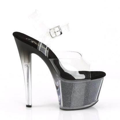 SKY-308G-T Pleaser Clear/Black Sexy Platform Shoes (Pole Dancing Heels)