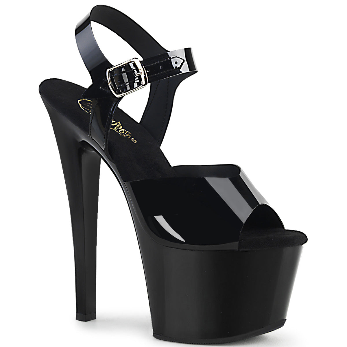 SKY-308N Strippers Heels Pleaser Platforms (Exotic Dancing) Blk (Jelly-Like) TPU/Blk