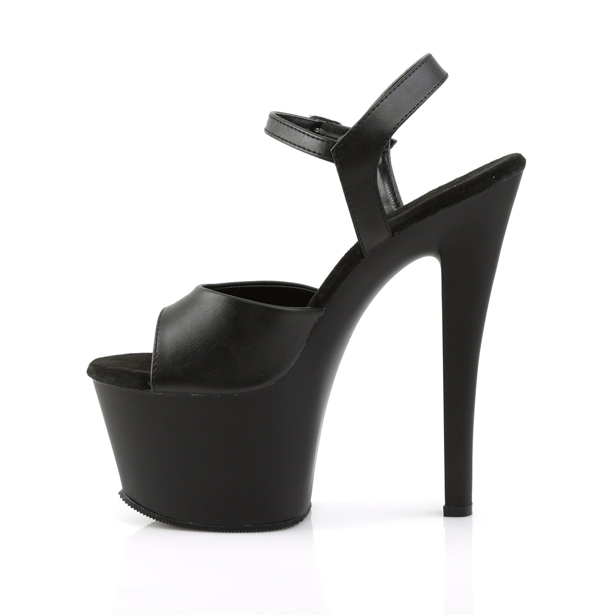 SKY-309 Pleaser Black Faux Leather/Black Matte Platform Shoes [Pole Dancing Shoes]