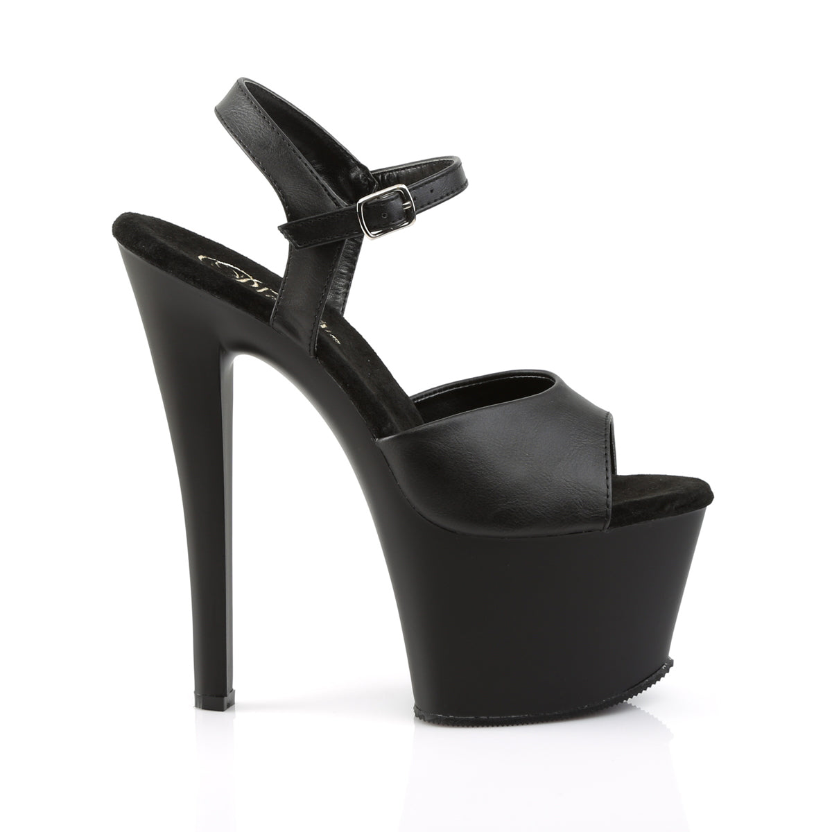 SKY-309 Pleaser Black Faux Leather/Black Matte Platform Shoes [Pole Dancing Shoes]