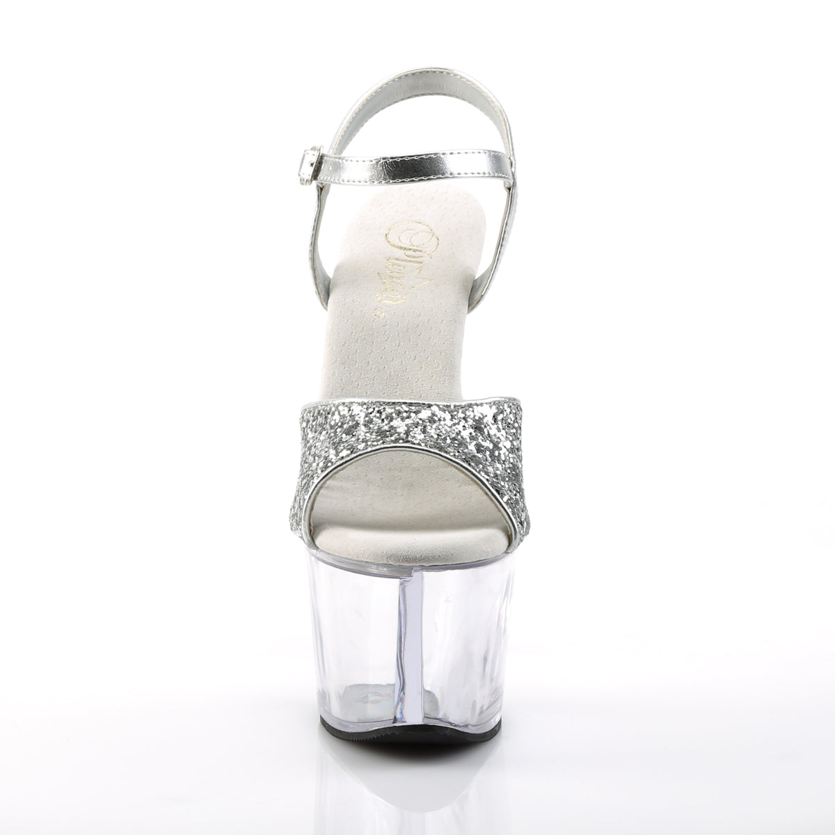 SKY-310 Pleaser Silver Gltr/Clear Platform Shoes [Pole Dancing Shoes]