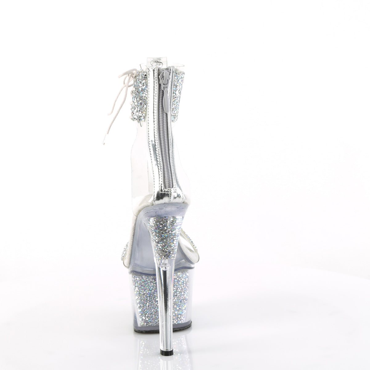 SKY-327RSI Pleaser Silver Multi Rhinestones-Silver/Silver Rhinestones Platform Shoes [Pole Dancing Shoes]