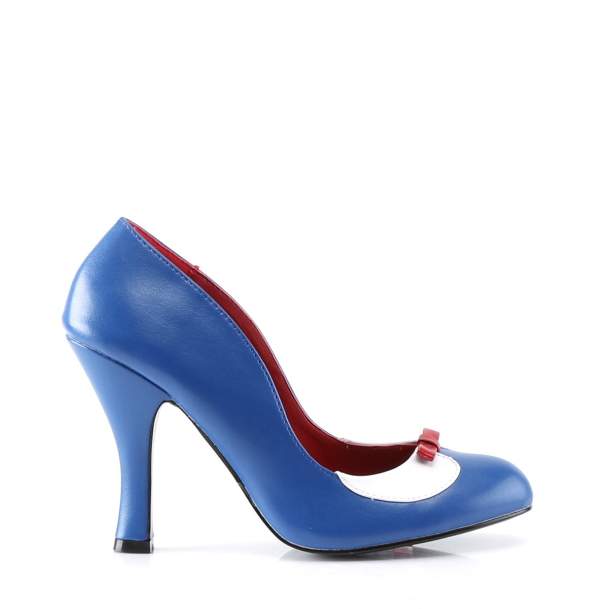 SMITTEN-05 Pin Up Couture Navy Blue-White Pu Single Soles [Retro Glamour Shoes]