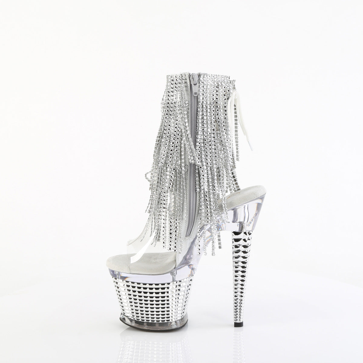 SPECTATOR-1017RSF Pleaser Clear-Silver/Clear-Silver Chrome Platform Shoes [Ankle Boots]