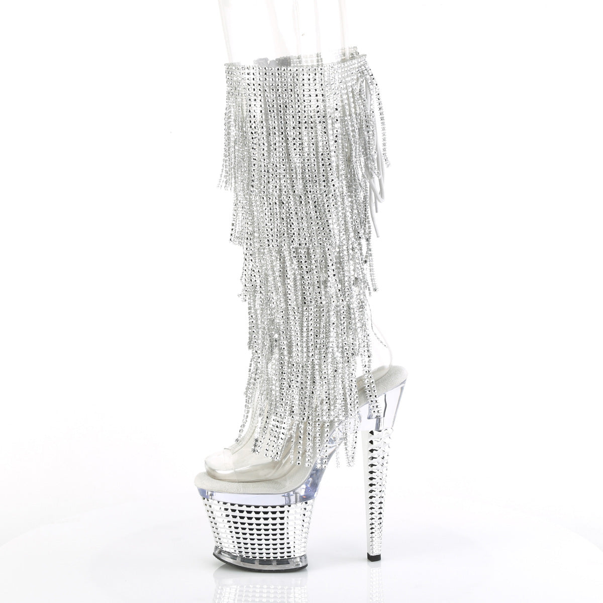 SPECTATOR-2017RSF Pleaser Clear-Silver/Clear-Silver Chrome Platform Shoes [Kinky boots]