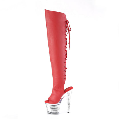 SPECTATOR-3019 Pleaser Red Faux Leather Sexy Platform Shoes (Pole Dancing Heels)
