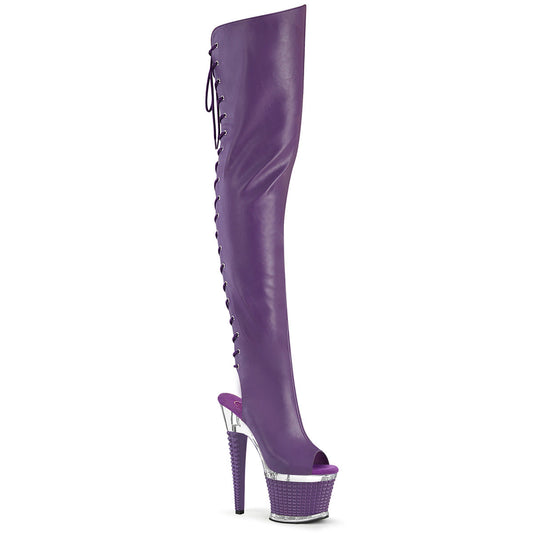 spectator 3030 pleaser stripper shoes purple faux leather clr purple matt