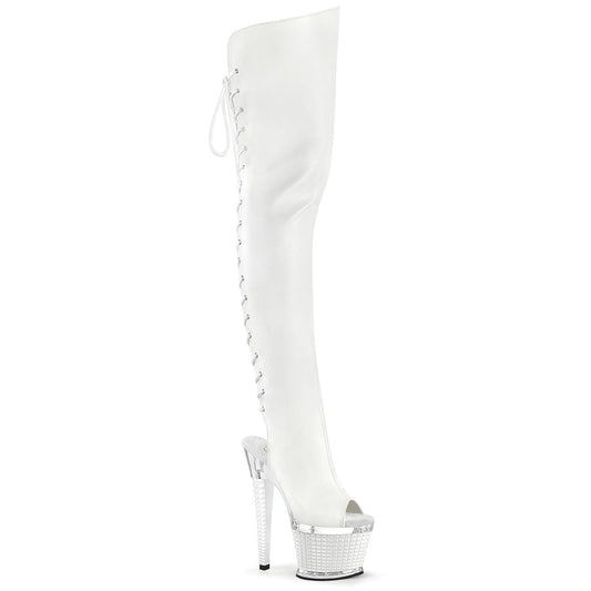 spectator 3030 pleaser pole dancing thigh high boots with peep toes