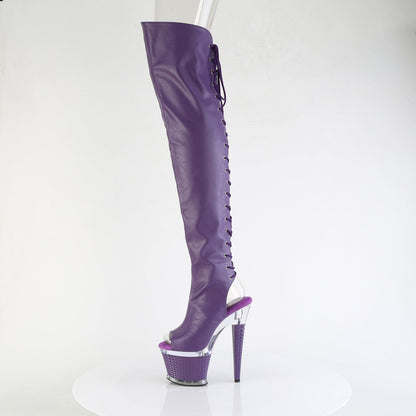spectator 3030 pleaser stripper shoes purple faux leather clr purple matt
