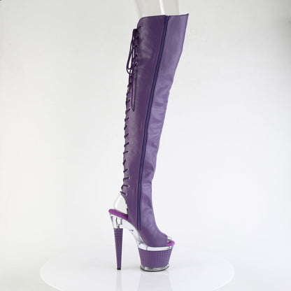 spectator 3030 pleaser stripper shoes purple faux leather clr purple matt