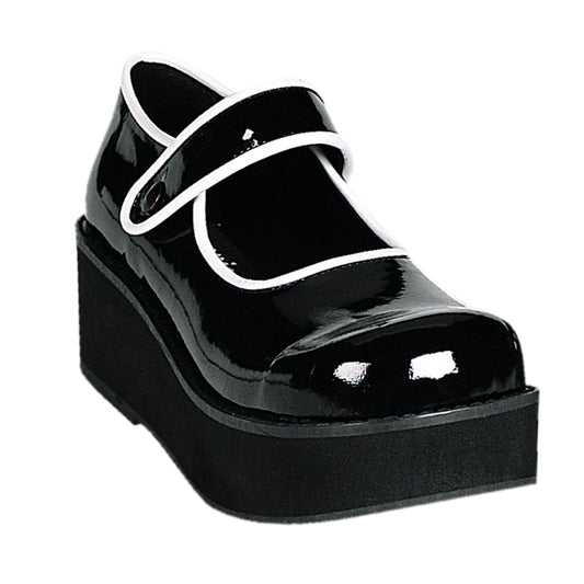 SPRITE-01 Alternative Footwear Demonia Women's Heels & Platform Shoes Blk-Wht Pat