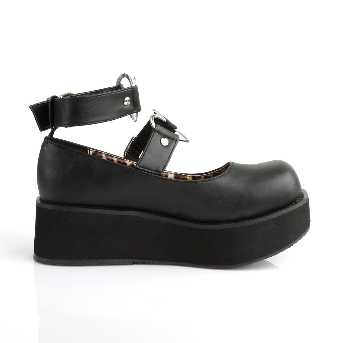 SPRITE-02 Demonia Black Vegan Leather Women's Heels & Platform Shoes [Demonia Cult Alternative Footwear]