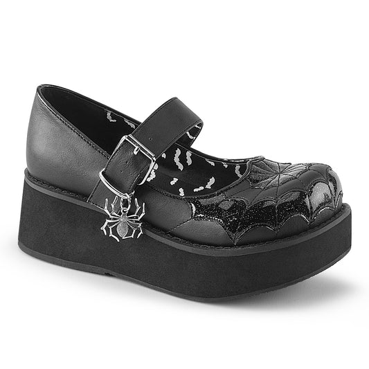 SPRITE-05 Alternative Footwear Demonia Women's Heels & Platform Shoes Blk Vegan Leather-Blk Pat