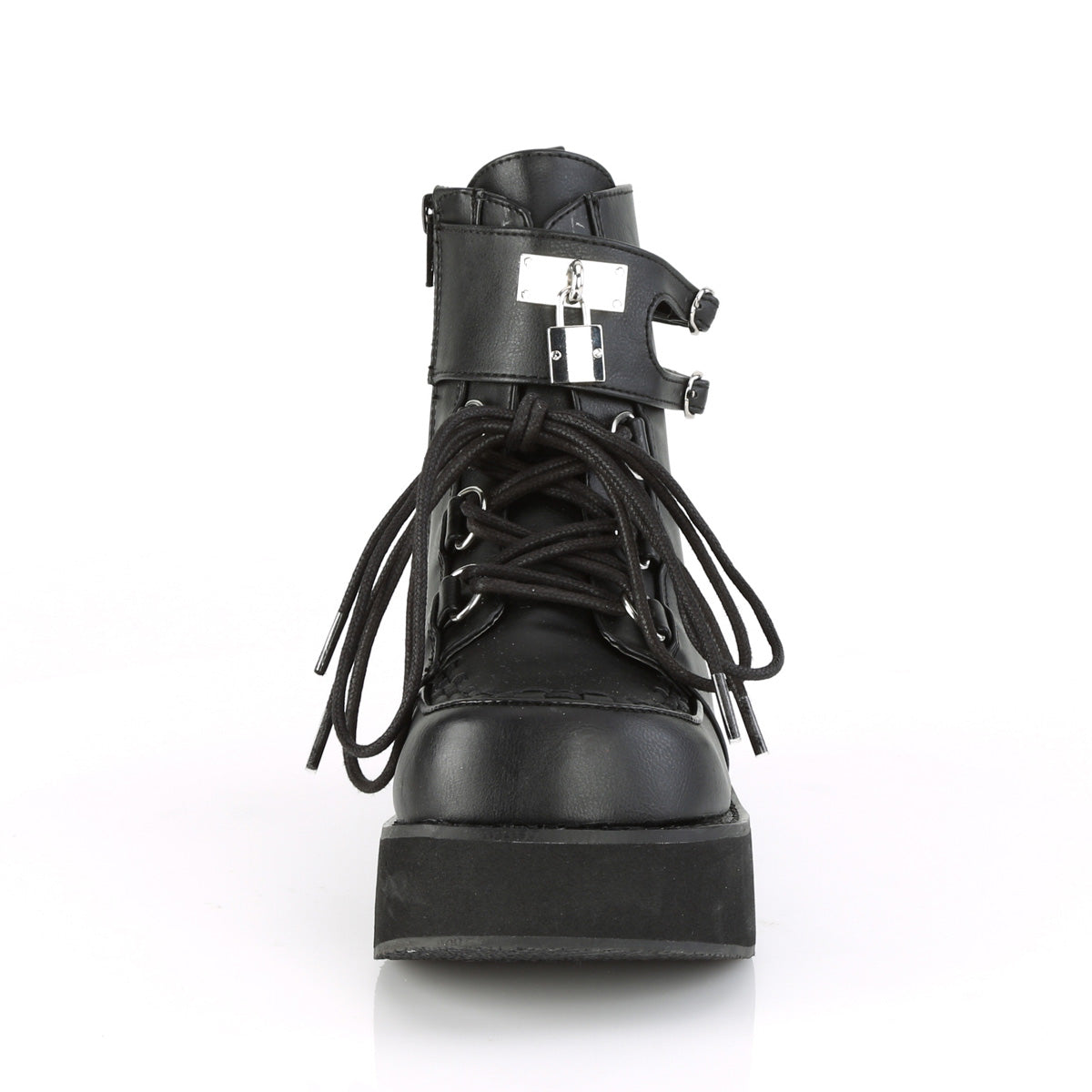 SPRITE-70 Demonia Black Vegan Leather Women's Ankle Boots [Demonia Cult Alternative Footwear]