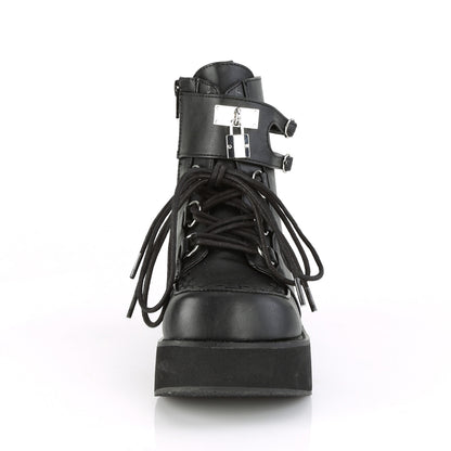 SPRITE-70 DemoniaCult Black Vegan Leather Sexy Women's Ankle Boots (Alternative Footwear)