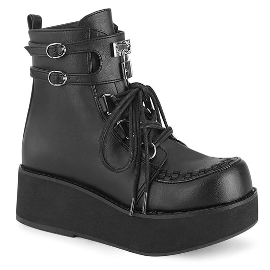 SPRITE-70 Alternative Footwear Demonia Women's Ankle Boots Blk Vegan Leather