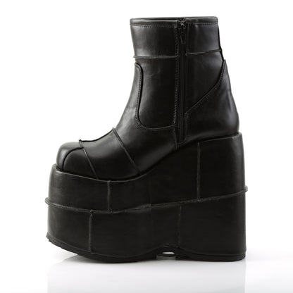 STACK-201 DemoniaCult Black Vegan Leather Sexy Unisex Platform Shoes & Boots (Alternative Footwear)