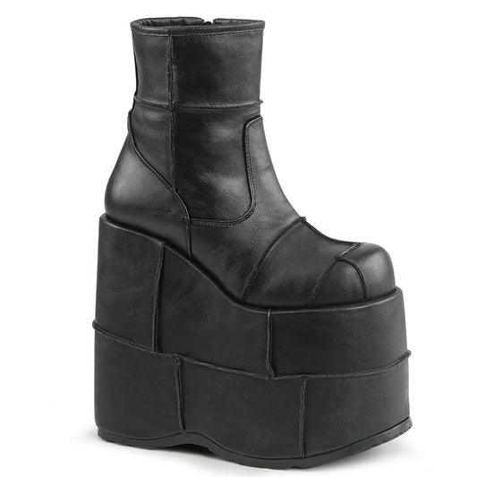 STACK-201 Alternative Footwear Demonia Unisex Platform Shoes & Boots Blk Vegan Leather