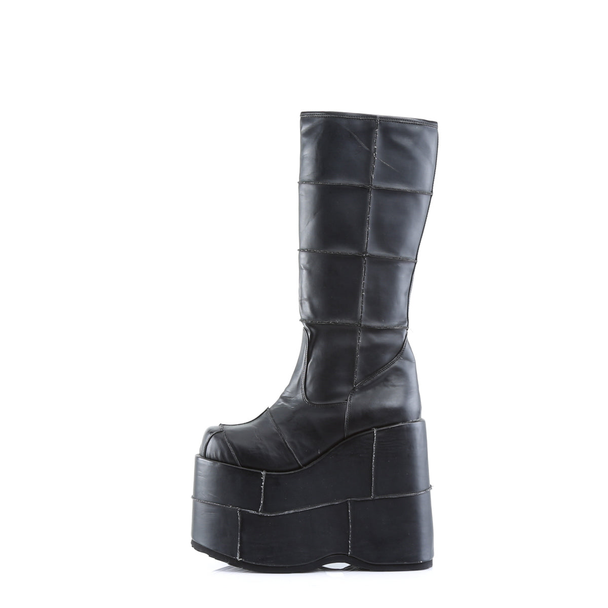 STACK-301 Demonia Black Vegan Leather Unisex Platform Shoes & Boots [Demonia Cult Alternative Footwear]