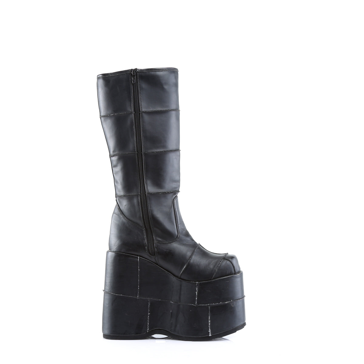 STACK-301 Demonia Black Vegan Leather Unisex Platform Shoes & Boots [Demonia Cult Alternative Footwear]