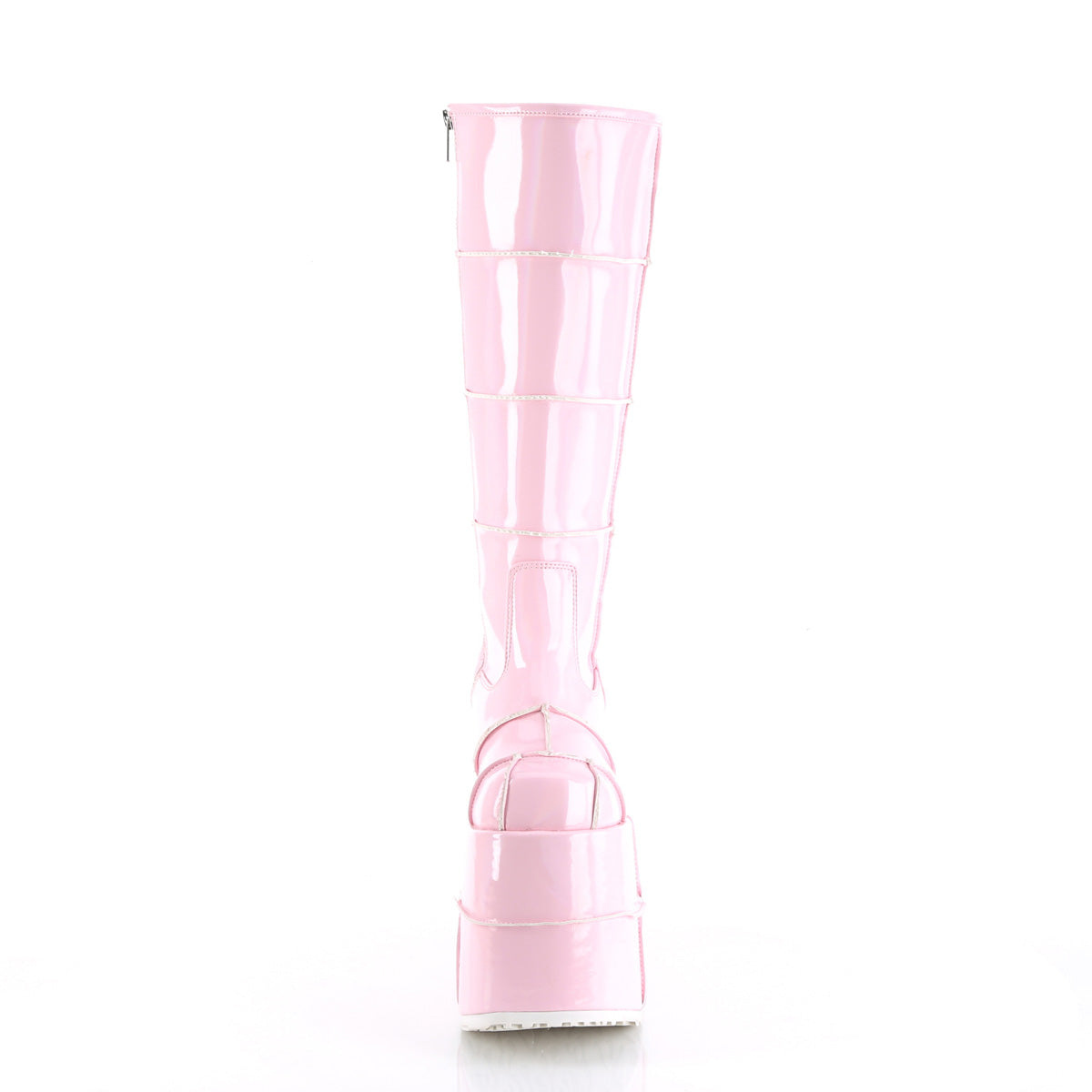 STACK-301 Demonia B Pink Hologram Unisex Platform Shoes & Boots [Alternative Footwear]