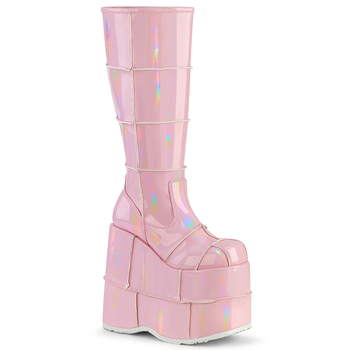 STACK-301 Alternative Footwear Demonia Unisex Platform Shoes & Boots B. Pink Hologram