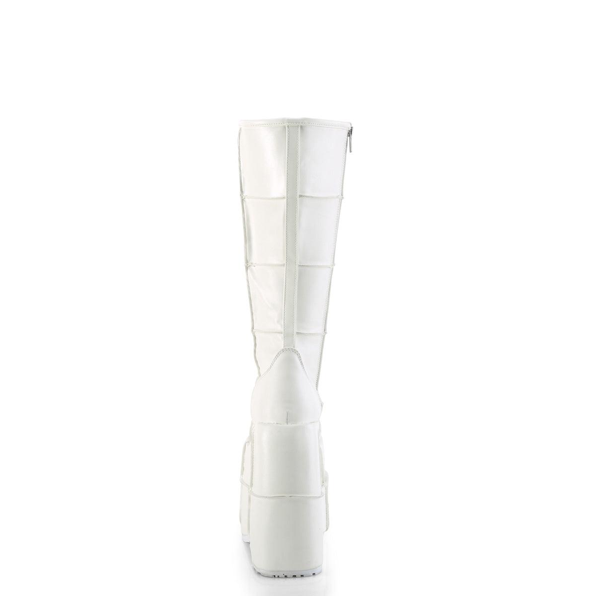 STACK-301 Demonia White Vegan Leather Unisex Platform Shoes & Boots [Demonia Cult Alternative Footwear]