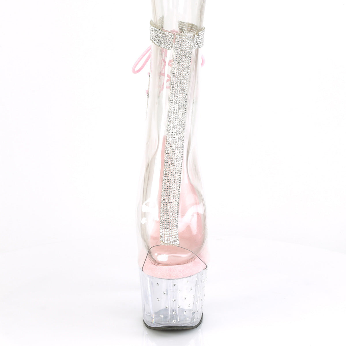 STARDUST-1018C-2RS Pleaser Clear-B Pink/Clear Platform Shoes [Sexy Ankle Boots]