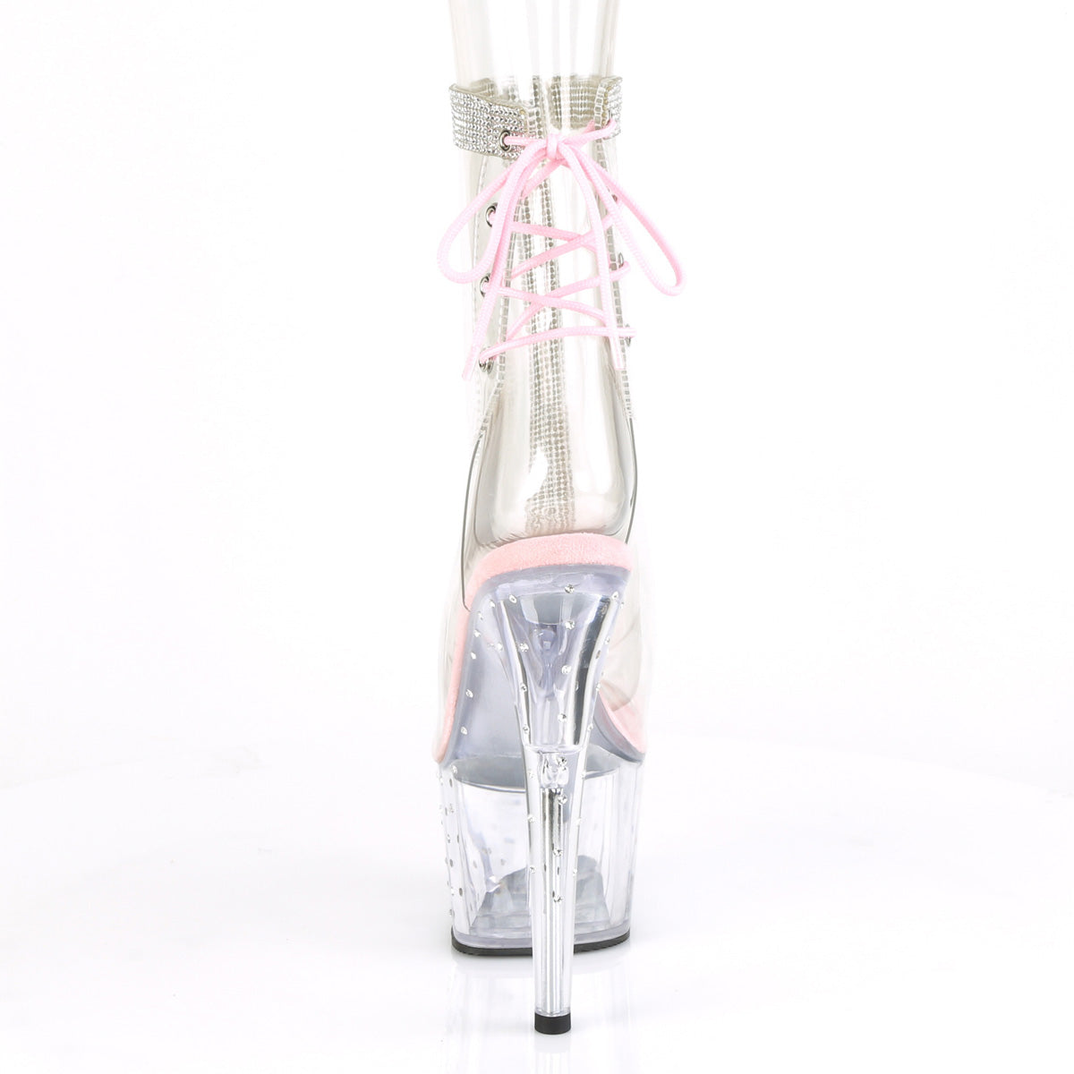 STARDUST-1018C-2RS Pleaser Clear-B Pink/Clear Platform Shoes [Sexy Ankle Boots]