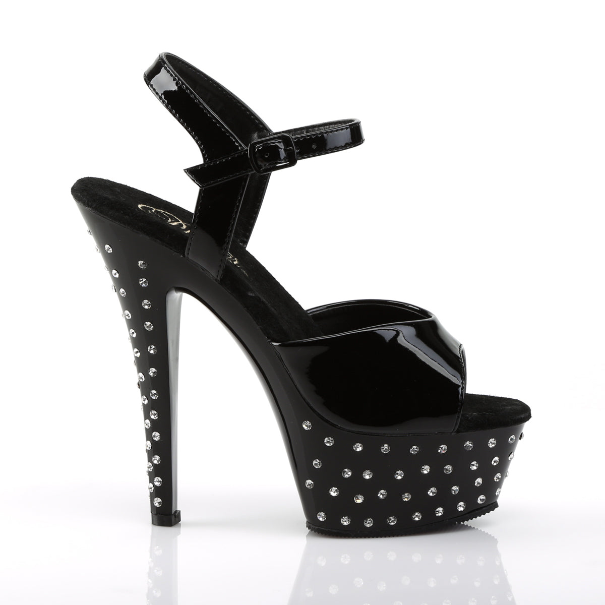 STARDUST-609 Pleaser Black Patent Platform Shoes [Exotic Dancing Shoes]