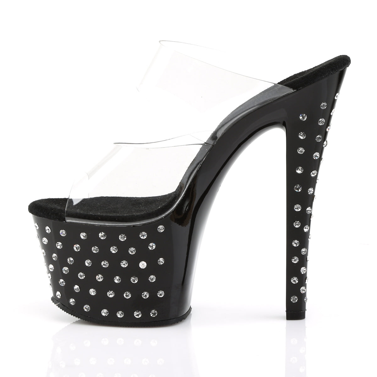 STARDUST-702 Pleaser Clear/Black Platform Shoes [Exotic Dancing Shoes]