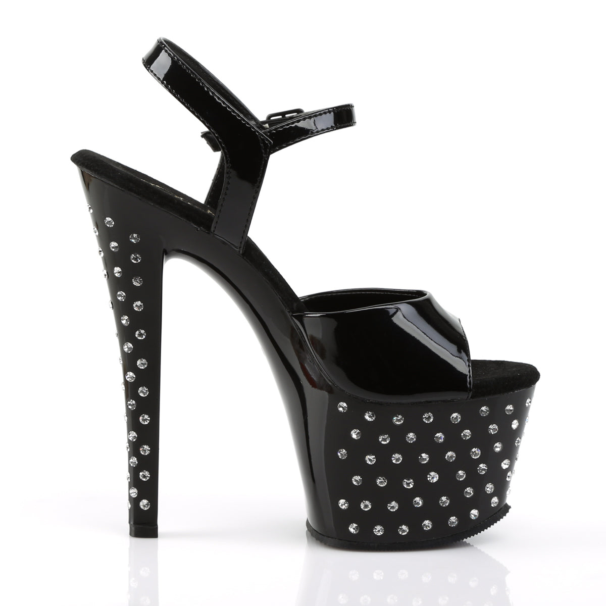 STARDUST-709 Pleaser Black Patent Platform Shoes [Exotic Dancing Shoes]