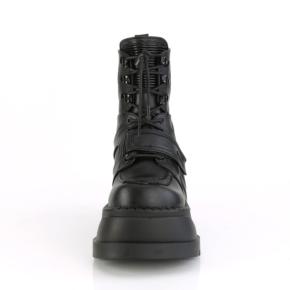 STOMP-13 Demonia Black Vegan Leather Women's Ankle Boots [Demonia Cult Alternative Footwear]