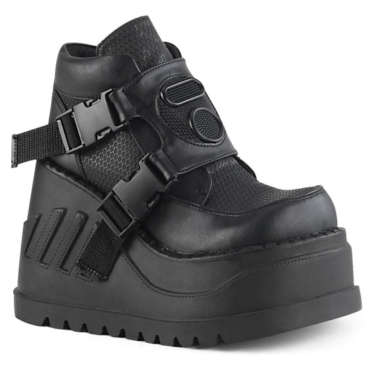 STOMP-15 Alternative Footwear Demonia Women's Ankle Boots Blk Vegan Leather
