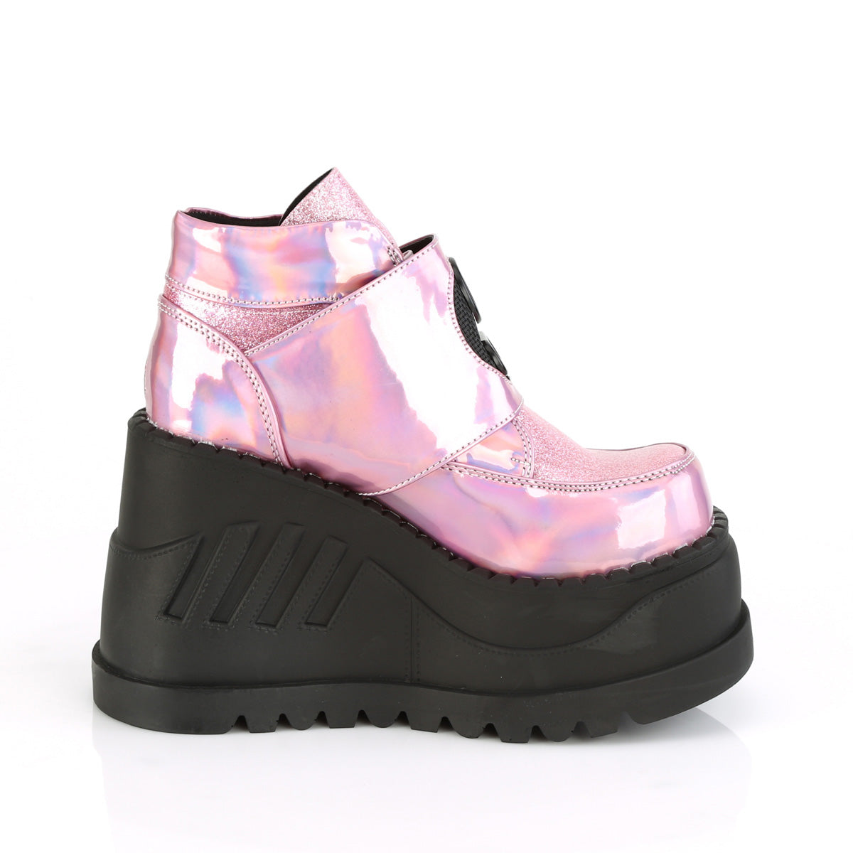 STOMP-15 Demonia Pink Hologram-Glitter Women's Ankle Boots [Alternative Footwear]