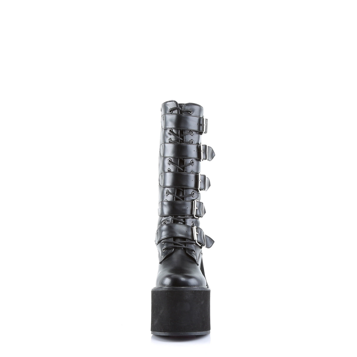 SWING-220 Demonia Black Vegan Leather Women's Mid-Calf & Knee High Boots [Alternative Footwear]