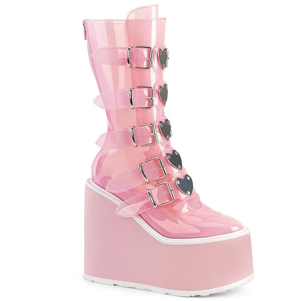 SWING-230C Alternative Footwear Demonia Women's Mid-Calf & Knee High Boots B. Pink TPU