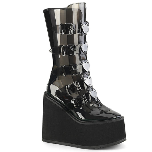 SWING-230C Alternative Footwear Demonia Women's Mid-Calf & Knee High Boots Smoke TPU