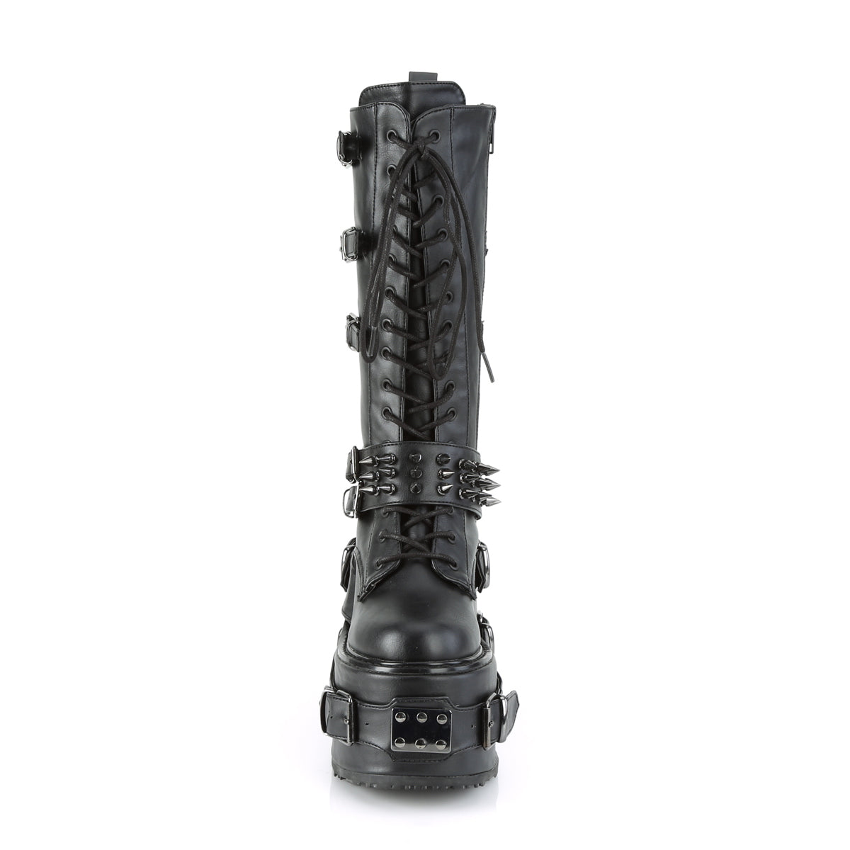 SWING-327 Demonia Black Vegan Leather Women's Mid-Calf & Knee High Boots [Demonia Cult Alternative Footwear]