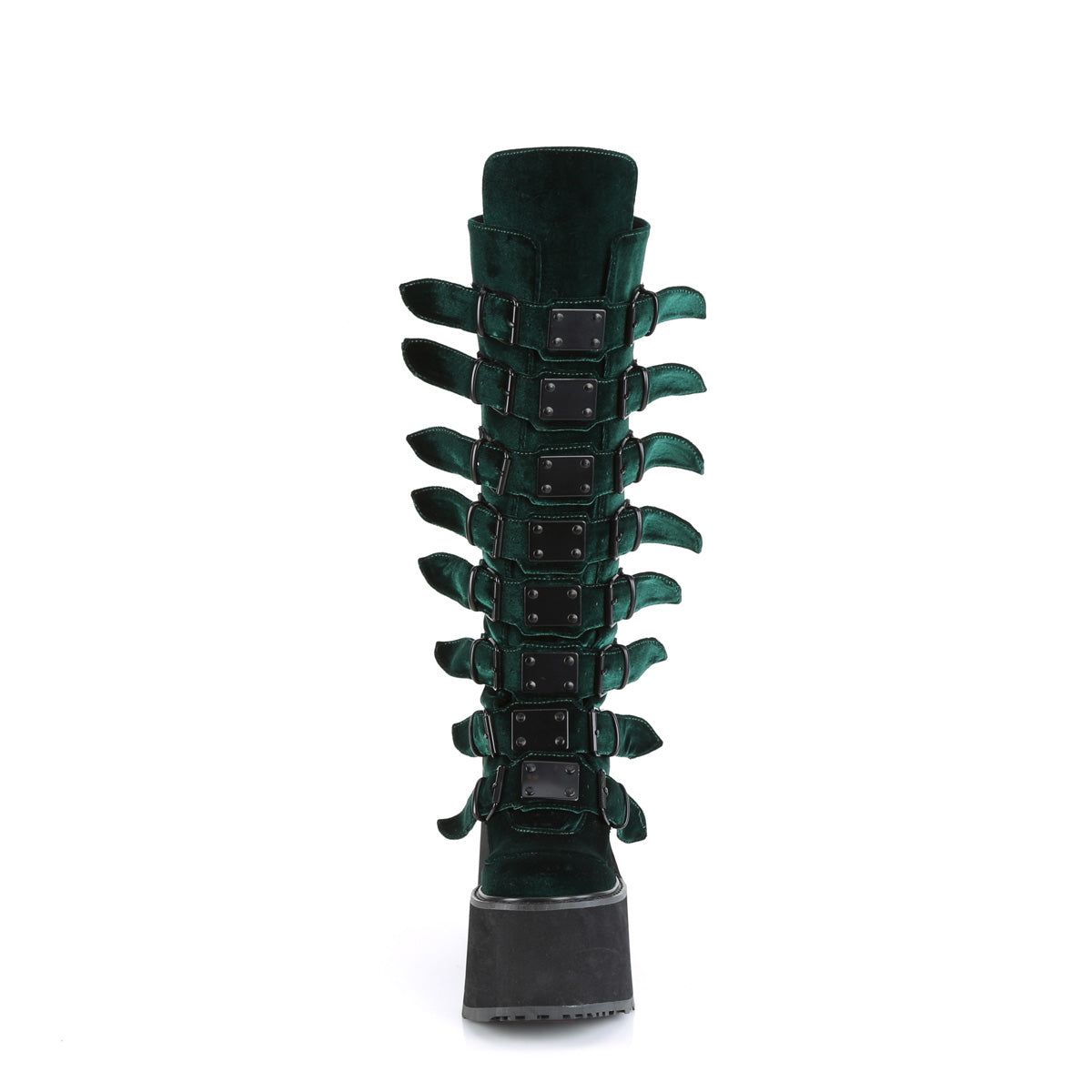 SWING-815 Demonia Emerald Velvet Women's Mid-Calf & Knee High Boots [Demonia Cult Alternative Footwear]