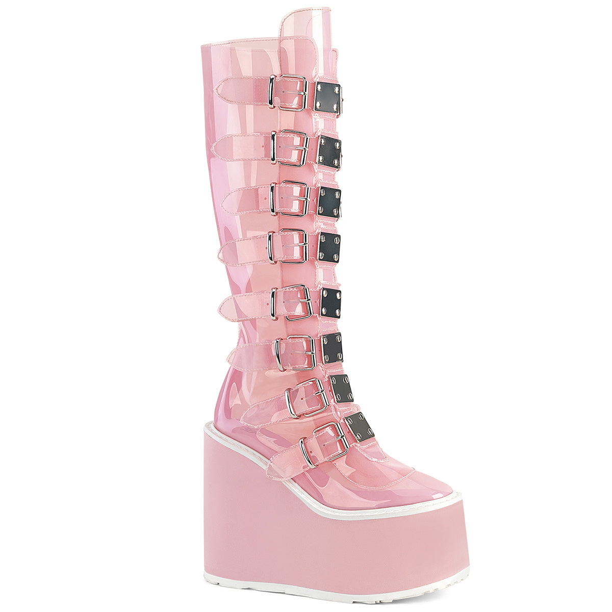 SWING-815C Alternative Footwear Demonia Women's Mid-Calf & Knee High Boots B. Pink TPU