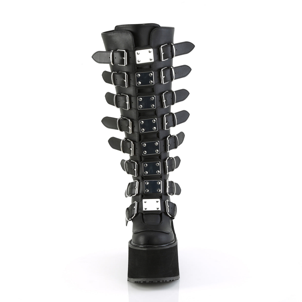 SWING-815WC Demonia Black Vegan Leather Women's Mid-Calf & Knee High Boots [Demonia Cult Alternative Footwear]