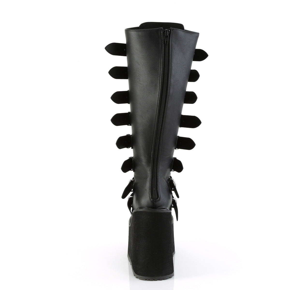SWING-815WC Demonia Black Vegan Leather Women's Mid-Calf & Knee High Boots [Demonia Cult Alternative Footwear]