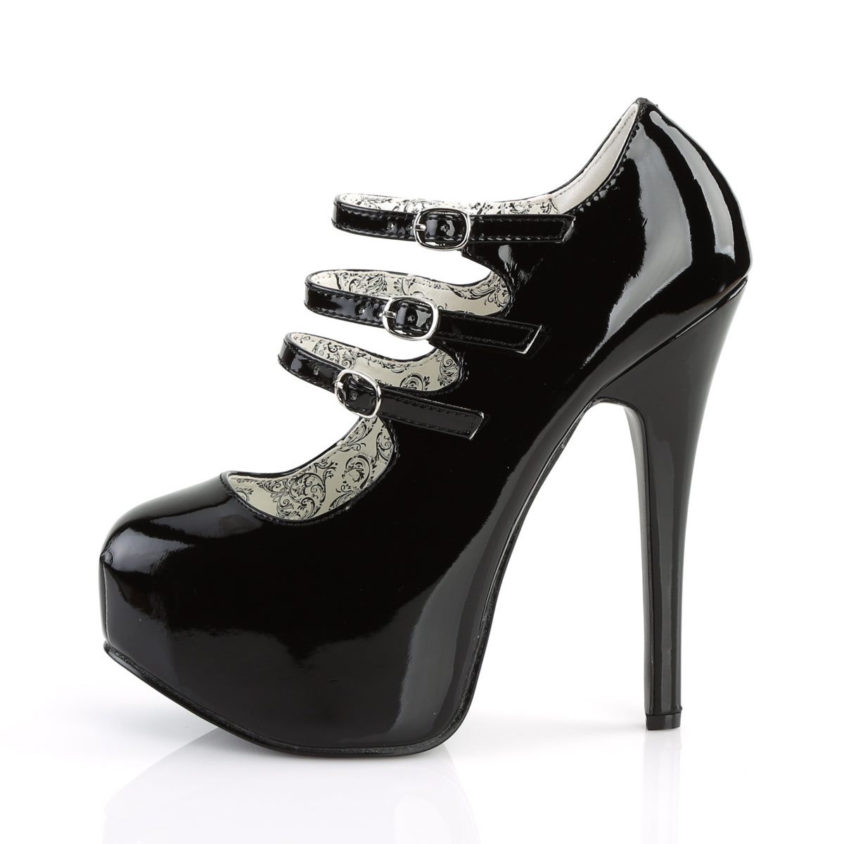 TEEZE-05 Bordello Heels Black Patent Shoes [Moulin Rouge Shoes]