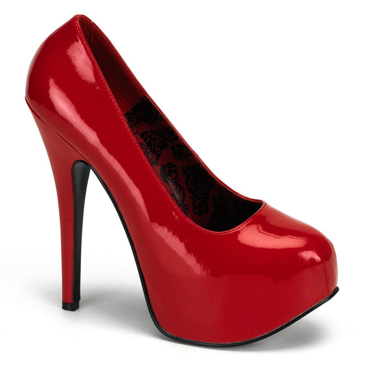 TEEZE-06W Large Size Ladies Shoes Pleaser Pink Label Platform Red Pat