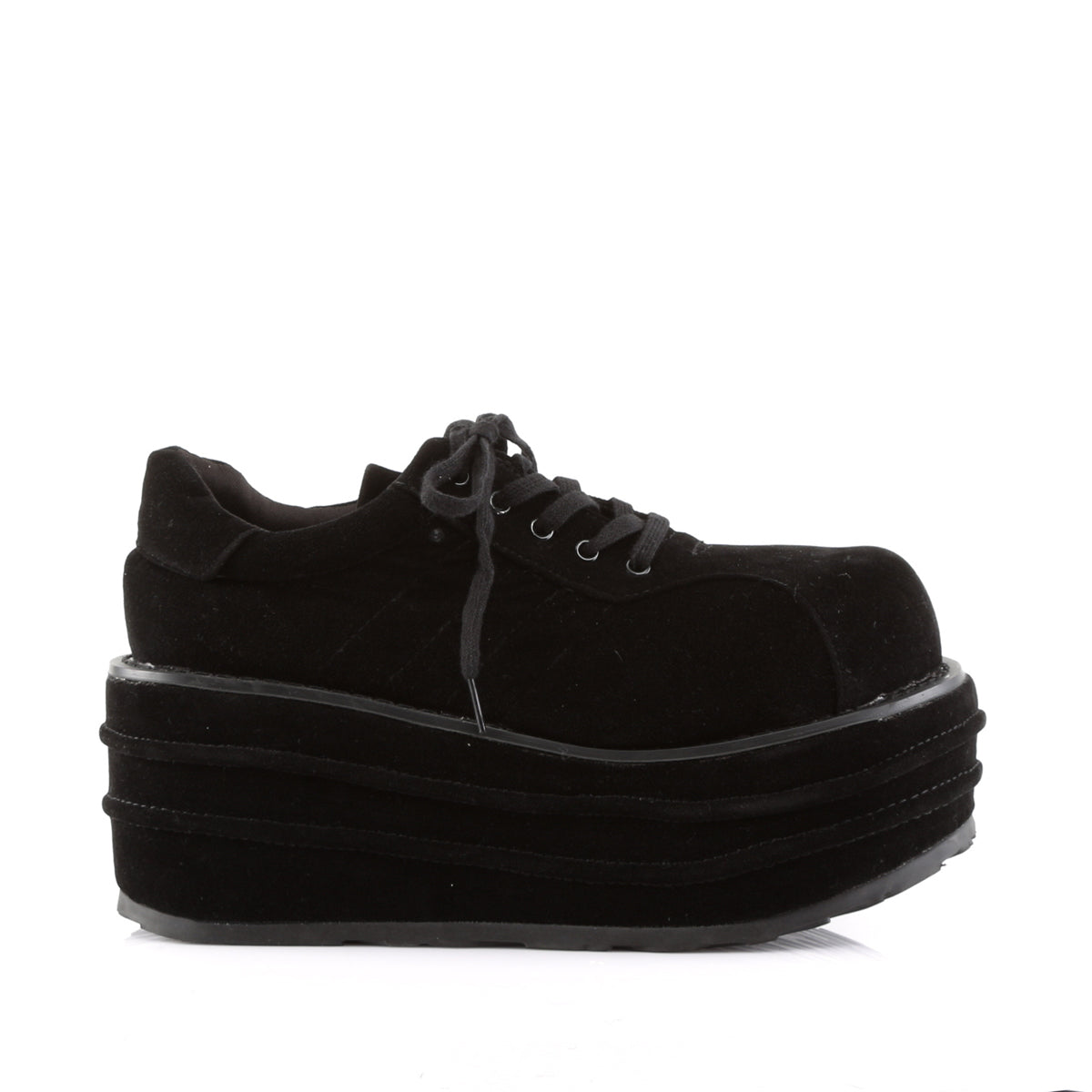 TEMPO-08 Demonia Black Vegan Suede Unisex Platform Shoes & Boots [Alternative Footwear]